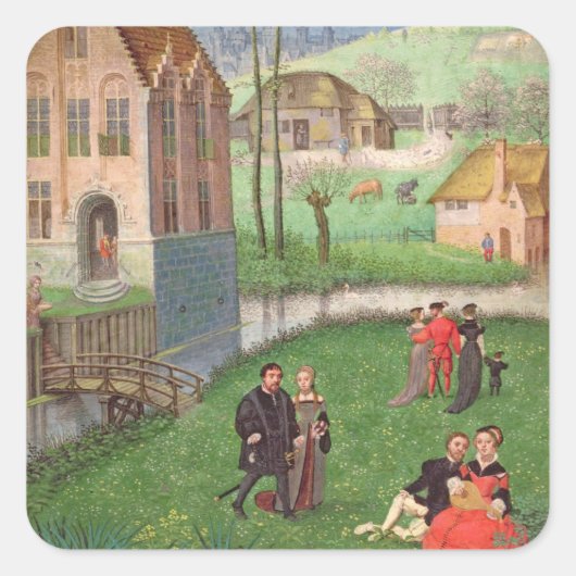 18855年4月を追加：カップルの求愛、Book of スクエアシール (正面)