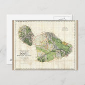 1885 De Witt Alexander Map of Maui，ハワイ ポストカード (正面/裏面)