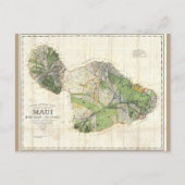 1885 De Witt Alexander Map of Maui，ハワイ ポストカード (正面)
