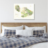 1885 De Witt Alexander Wall Map of Maui，ハワイ キャンバスプリント (インサイチュ (寝室))