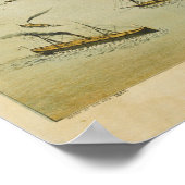 1885 Galveston, TXバードアイビューパノラママップ ポスター (角)