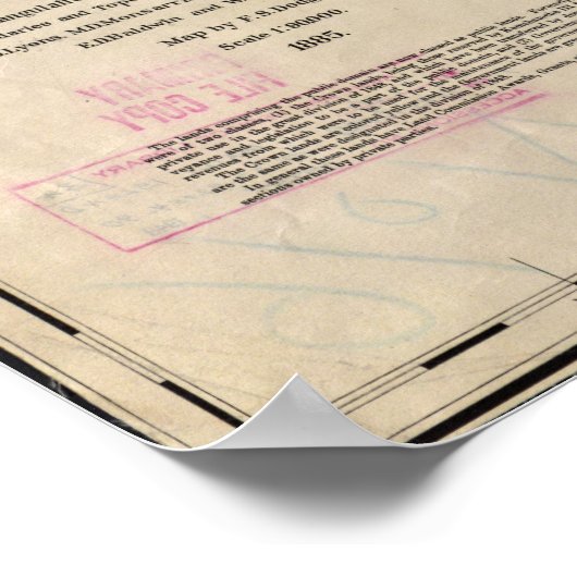 1885 Map of Maui, Hawaii ポスター (角)