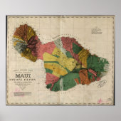 1885 Map of Maui, Hawaii ポスター (正面)