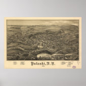 1885 Pulaski, NY Birds Eye View Panoramic Map ポスター (正面)
