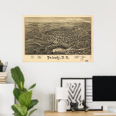 1885 Pulaski, NY Birds Eye View Panoramic Map ポスター (ホームオフィス)