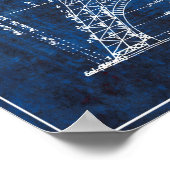 1886エッフェルタワーエンジニアリング青写真 ポスター (角)