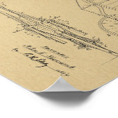 1886ハイホイーラー自転車デザイン特許プリント ポスター (角)