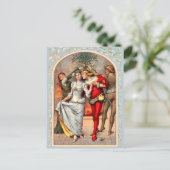 1886ミスタントーの下の中世コスチュームのカップル ポストカード (スタンド正面)