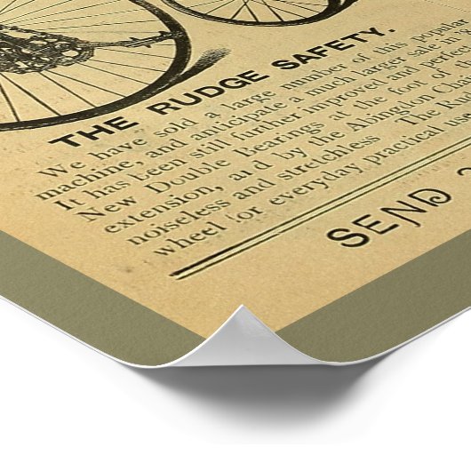 1886ヴィンテージハイホイーラーマガジン広告アートポスター ポスター (角)