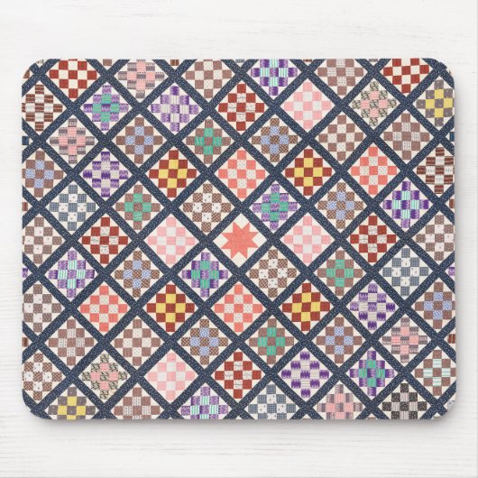 1886年からのヴィンテージキルトの複製 マウスパッド (正面)