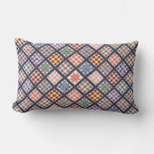 1886年からのヴィンテージキルトの複製 ランバークッション (正面)