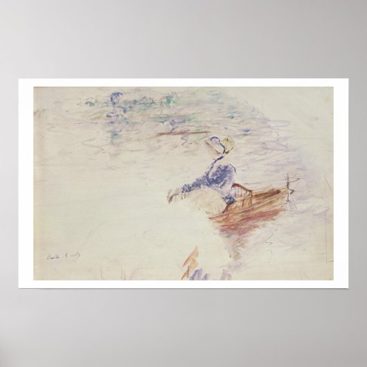1886年にボートに乗った若い女性のスケッチ(caの場合はc) ポスター (正面)