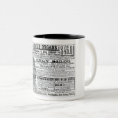 1886年のコーンワル臓器用広告 ツートーンマグカップ (正面右)