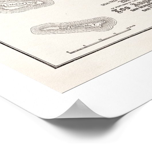 1886年のLA地図 ポスター (角)