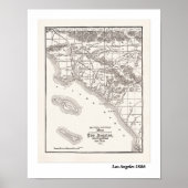 1886年のLA地図 ポスター (正面)