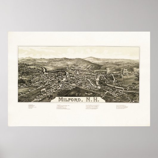 1886年のNH社の地図 ポスター (正面)