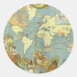 1886年イギリス帝国古地図 ラウンドシール