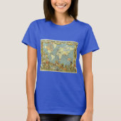 1886年イギリス帝国古地図 Tシャツ (正面)