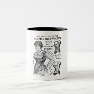 1886年グリスウォルド夫人の広告コルセット ツートーンマグカップ