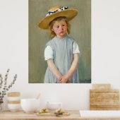1886年メアリー・カッサットによる麦藁帽子の子供 ポスター (キッチン)