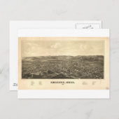 1886年、マサチューセッツ州アマースト ポストカード (正面/裏面)