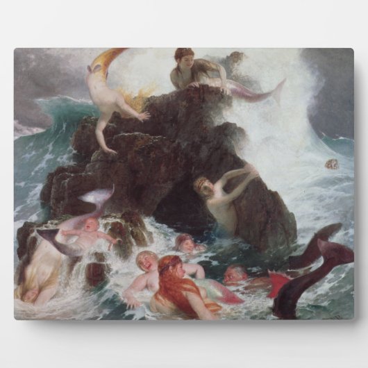 1886遊年の人魚(キャンバス油) フォトプラーク (正面)