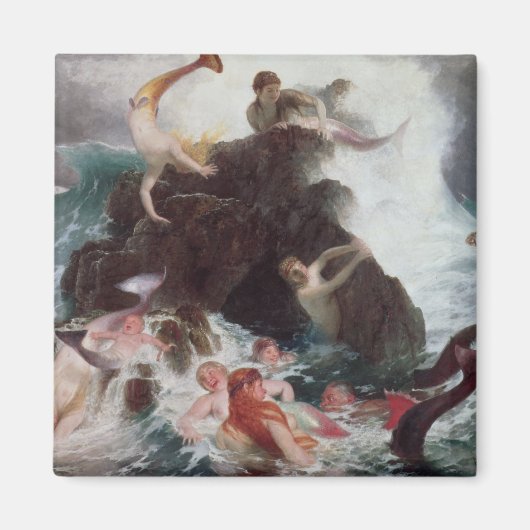 1886遊年の人魚(キャンバス油) マグネット (正面)