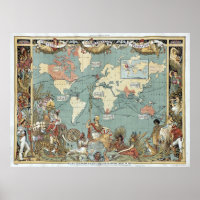 1886 Map of the World - British Empire