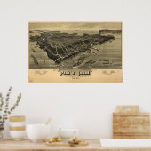 1886 Peak's Island Portland, ME Panoramic Map ポスター (キッチン)