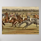 1886 Steeplechase Horse Racing Print ポスター (正面)