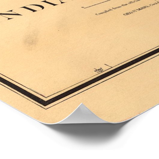 1887インディアンオクラホマ州の地図 ポスター (角)