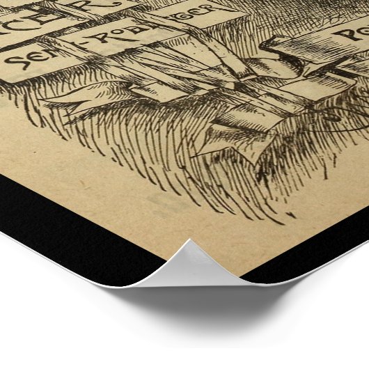 1887ヴィンテージコロンビア自転車とアートポスター ポスター (角)