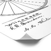 1887ヴィンテージハイホイーラー自転車特許プリント ポスター (角)