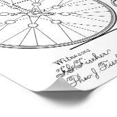 1887ヴィンテージハイホイーラー自転車特許プリント ポスター (角)