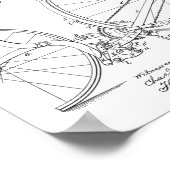 1887ヴィンテージ自転車デザイン特許プリント ポスター (角)