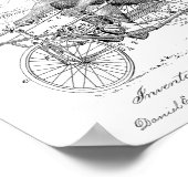 1887ヴィンテージ自転車三輪車特許プリント ポスター (角)