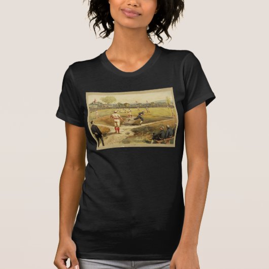 1887年に昔のヴィンテージの野球の試合 Tシャツ (正面)