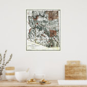 1887年のアリゾナ州地図 ポスター (キッチン)