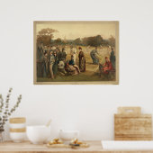 1887年の19世紀の女子テニスの試合 ポスター (キッチン)