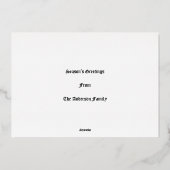 1887年ビクトリアンのサンタ&トナカイのクリスマス 箔シーズンカード (裏面)