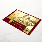 1887年ビクトリアンのサンタ&トナカイのクリスマス 箔シーズンカード (回転した状態)