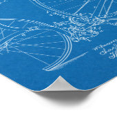 1887 Vintage Bicycle Design Patent Art Print ポスター (角)