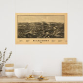 1887 Walden, NY Bird's-eye viewパノラママップ ポスター (キッチン)