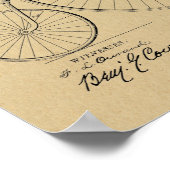 1888ヴィンテージハイホイーラー自転車特許プリント ポスター (角)