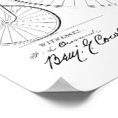 1888ヴィンテージハイホイーラー自転車特許プリント ポスター (角)