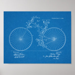1888ヴィンテージ自転車デザイン特許プリント ポスター