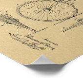 1888ヴィンテージ自転車デザイン特許プリント ポスター (角)