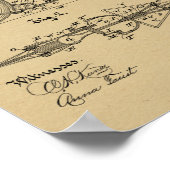 1888ヴィンテージ自転車デザイン特許プリント ポスター (角)