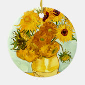 1888年を絵を描くフィンセント・ファン・ゴッホの黄色いヒマワリ セラミックオーナメント (裏面)