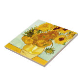 1888年を絵を描くフィンセント・ファン・ゴッホの黄色いヒマワリ タイル (側面)